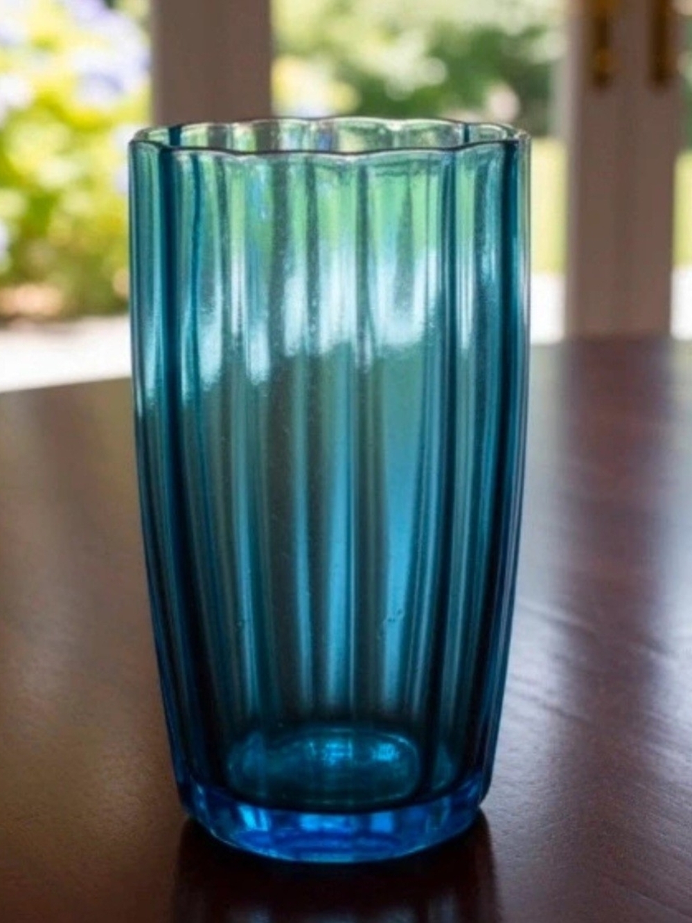 Vintage mid-century Blue drinking glass